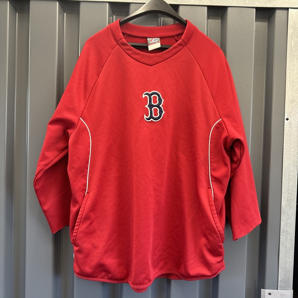 Boston Red Sox Majestic Therma Base Men's Red Long Sleeve Jersey Shirt Size L